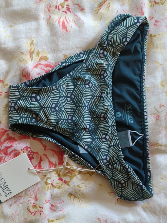 Carve Designs Other - Carve Designs Green Geometric Print Bikini Bottom
